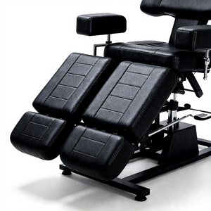 Fauteuil de Soin Esthétique et Tatouage Pliant en Cuir PU avec Repose-Pieds Réglable et Cadre en Acier Inoxydable – Vente en Gros - Product Image 2