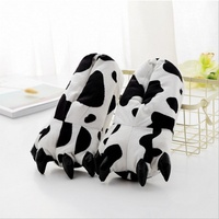 Commande professionnelle exécution hiver chaud doux intérieur en peluche pantoufles monstre dinosaure patte drôle Animal chaussures pour femmes homme