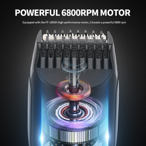 PRITECH เครื่องตัด<span class=keywords><strong>ผม</strong></span><span class=keywords><strong>ไฟ</strong></span>ฟ้าพร้อมจอแสดงผล LED 6800RPM มอเตอร์ความเร็วสูง ล็อคสำหรับเดินทาง เครื่องโกนหนวดไร้สาย ชุดโกนหนวด Type-C - Product Image 5