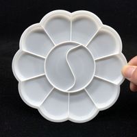 Palette en plastique blanc pour peinture, motif fleur de prunier, plateau à pigments, empreintes de pas, aquarelle acrylique pour enfants, palette chinoise, vente en gros