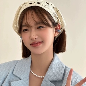 Foulard Triangolare in Stile Francese Retrò Lavorato a Maglia <span class=keywords><strong>per</strong></span> Ragazze, Bandana Floreale <span class=keywords><strong>per</strong></span> Capelli, Sciarpa Triangolare da Donna - Product Image 5