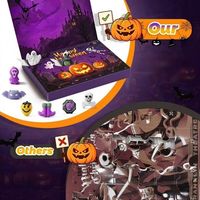 Ensemble de Squishies Halloween 24 Pièces, Calendrier de l'Avent Mochi Squishies Halloween, Jouet Fantôme et Citrouille Mignons, Kit Anti-Stress Fidget Personnalisé