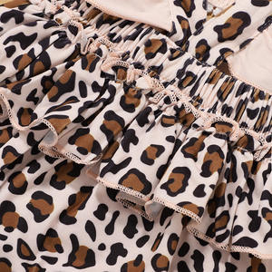 Combinaison d'été pour bébé fille, en coton, imprimé léopard, manches volantes, deux pièces - Product Image 4