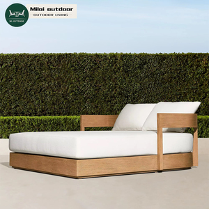 <span class=keywords><strong>Cama</strong></span> doble de teca para exteriores, silla de playa, Hotel, <span class=keywords><strong>terraza</strong></span>, patio, piscina de madera sólida, superventas de fábrica - Product Image 1
