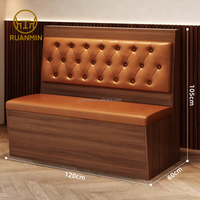 Canapé américain classique à boutons Ensemble de meubles de restaurant rétro Coussin de siège long en cuir PU Sofa Hookah Lounge