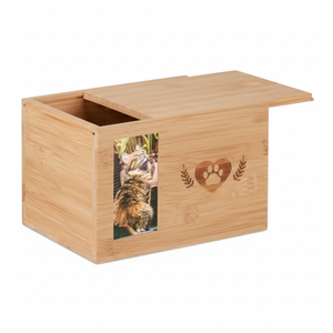 Urne en bois de style américain faite à la main pour cendres d'animaux domestiques Urnes funéraires modernes pour chat et chien - Product Image 1