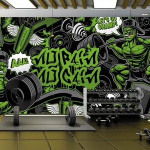 Papel Tapiz 3D Autoadhesivo Impermeable con Diseño de Personajes de <span class=keywords><strong>Anime</strong></span>, Gimnasio, Fitness, Deportes, Botánico Moderno para Sala de Estar - Product Image 2