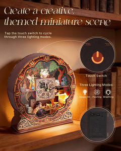 Rompecabezas de reloj 3D de madera, kit de montaje DIY con luz táctil para decoración del hogar, juguete STEM unisex para adultos - Product Image 6