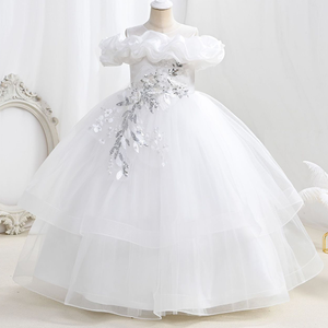 Abito da principessa soffice monospalla per bambine da bambina per banchetto nuziale per pianoforte Performance vestiti da festa carini - Product Image 4