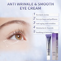 Crème Contour des Yeux Anti-Rides à Rouleau 20g Hydratante, Atténuante, Raffermissante pour les Rides Fines