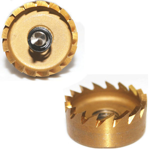 High Speed Steel Titanium Coated Hole Saw Drill Bit For Metal Cutting Expansion Drilling <b>Tool</b> Gold Finish - Product Image 1