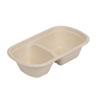 Boîte à lunch jetable de 750ML Boîte dégradable jetable de canne à sucre Boîte à salade de récipient de restauration rapide à emporter de bagasse