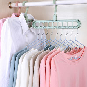 Wholesale Multifunctional Nine-Hole Foldable Magic Plastic <b>Clothes</b> Hanger Space-Saving <b>Bedroom</b> Storage Artifact <b>for</b> Home Use - Product Image 5