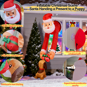 Papai Noel Inflável de <span class=keywords><strong>7</strong></span> pés para Exterior com Luzes LED, Papai Noel Gigante Inflável para Decoração de Festa de Natal, Infláveis Grandes com Ventilador - Product Image 3