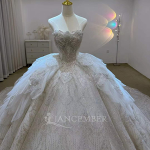 Robes de mariée de luxe, robes de bal de mariée à col cœur, dos nu orné de strass, robe de mariée Vestidos De Novia Lsjj81 - Product Image 5