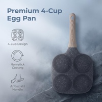 Poêle à frire carrée antiadhésive en aluminium à 4 trous personnalisable pour cuisine, compatible induction, facile à nettoyer