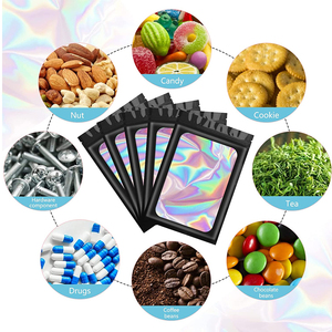 Túi Mylar Ba Chiều Đựng Thực Phẩm Đóng Gói Thực Phẩm Bằng Nhựa Ziplock Màu Đen Không Mờ <span class=keywords><strong>4X6</strong></span> Có Thể Khóa Lại - Product Image 4