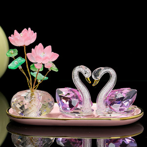 แจกันแก้วประดับดอกบัวคริสตัล ของตกแต่งบ้าน ของขวัญสำหรับโต๊ะทำงาน - Product Image 3