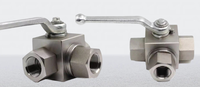 Vanne à boisseau sphérique hydraulique trois voies haute pression 31,5 MPa, vanne de commande manuelle pour tuyau d'huile pneumatique, type L, type T, interne