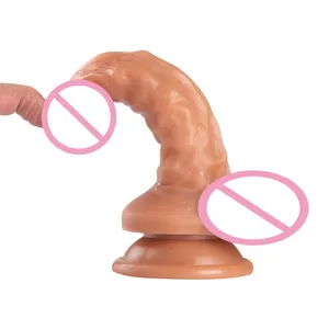 Adult Sex Toy Double Layer 8.07inch Flesh Penis Dildo Realistic Giant Dildo Big Dildos For Women
