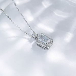 Collar con Colgante de Diamante Cultivado en Laboratorio en Oro Blanco de 18K, Joyería Fina y Delicada para Mujer, Cadena con Diamantes - Product Image 3