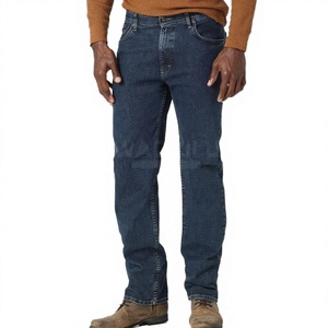 Jean décontracté pour homme, coupe droite, taille mi-haute, couleur unie, tricoté, délavage moyen, qualité supérieure, best-seller - Product Image 3