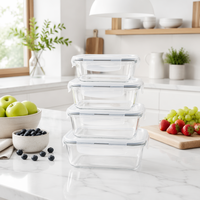 Ensemble de contenants alimentaires en verre de qualité supérieure pour la cuisine, boîte à lunch en verre pour le stockage des aliments