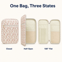Sac de rangement matelassé pour livres, housse anti-poussière pour Bible avec fermeture éclair, organisateur floral en mélange de coton pour livres de prière, intérieur à 3 zones