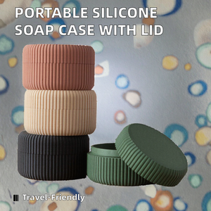 Portasapone portatile a tenuta stagna 1 confezione con coperchio per viaggi in palestra in campeggio essenziali per escursioni-doccia e attività all'aperto - Product Image 5