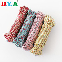 Stock Multi Couleur 4mm * 15m Portable Corde à linge Nylon Cordon PP Corde pour le séchage Groupage