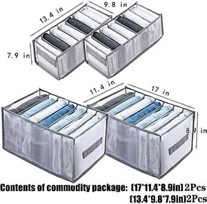 Dibangni 2023 Foldable Divided Wardrobe <b>Storage</b> Bag Non-Woven Fabric Five Layers Pant Jeans Compartment Washable Clothes - Product Image 3
