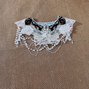 Falda roja estilo caballo, cuello falso estilo Hanfu, vestido chino de estilo antiguo con hombros con diseño de nube y cuello floral, para mujer. - Product Image 4