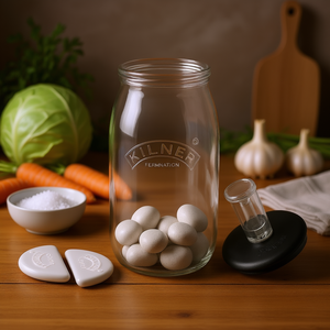 Pot de Fermentation Kilner 1L avec Couvercle en Silicone et Pierres Céramiques pour Fermentation Domestique - Product Image 3