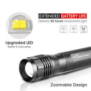 Aeternam AMZ ไฟฉาย <span class=keywords><strong>LED</strong></span> สว่างเป็นพิเศษ P50 4 * AA, ไฟฉายอะลูมิเนียมอัลลอยหมุนได้ IP67กันน้ำ - Product Image 4