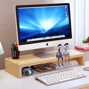 Support de moniteur de bureau en bois, rectangulaire, marron, monocouche, pour support de rangement d'ordinateur - Product Image 2