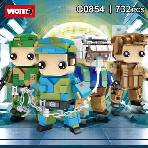 TOYS C0854 Children Day Kids Birthday Gifts Plastic Small Building Block Soldier <b>Action</b> <b>Figure</b> Family Game - Product Image 3