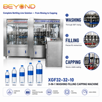 Machine de remplissage, rinçage et bouchage automatique 3-en-1 pour eau minérale en bouteilles PET de 250 ml, 500 ml, 1000 ml, 1500 ml, 2000 ml