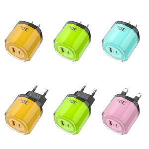 Super PD Charger Type C <b>USB</b> A Power Adapter 30W Fast Charging cube for US EU UK <b>Plugs</b> Android Data crystal phone Quick Universal - Product Image 1