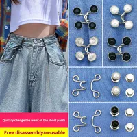 DWDP YN Accessoires vestimentaires : Ajusteur de bouton sans couture pour pantalons, jeans, jupes, manches – Ensemble de boutons-pression métalliques à quatre pans pour la taille