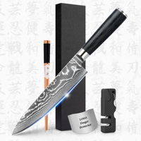 Couteau de Chef Gyuto Japonais en Acier Damas VG10 à 67 Couches, Fait Main, Manche en Bois Noir Rond de 8 Pouces, 10% de Réduction – Idéal pour les Restaurants
