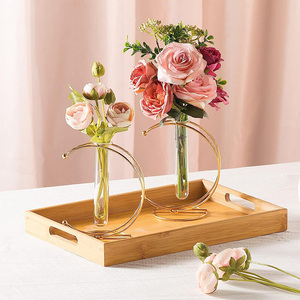 Hot Sale Moon Shaped Iron Hanging <b>Stand</b> Rack Holder With Glass Tube Decorative Vase for Home Wedding Decoration - Product Image 2