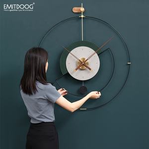 Emidoog-Reloj de pared creativo sin tic-tac, decoración del hogar, tablero ecológico y de Metal, minimalista, moderno, 3D, decoración artística de lujo - Product Image 5