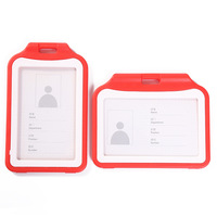 Porte-Badges Bicolores Verticaux en Plastique Double Face Transparents pour Cartes d'Identité et d'Accès Étudiants
