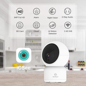 Telecamera Wi-Fi Interna Antela 3MP CMOS 1080P con Visione Notturna, Audio Bidirezionale e Archiviazione Cloud - Product Image 3