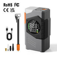 ABS Rechargeable Tire Inflator Portable Air Compressor 150PSI High Battery Capacity LED Emergency Light for Road Trip