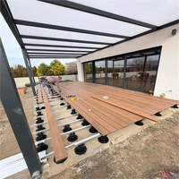 Revêtement de sol WPC imperméable pour extérieur, résistant aux UV, terrasse en WPC, aspect bois, plancher creux, terrasse en composite bois-PVC pour extérieur