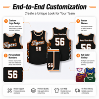 Ensemble de maillots personnalisés Elite noir et orange, impression 3D par sublimation professionnelle, vêtements d'équipe en mesh, OEM/ODM