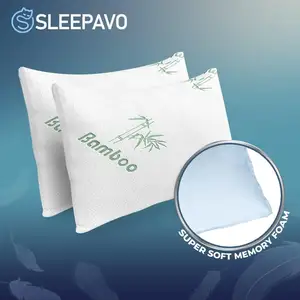 Amazon Hot Seller Side Sleeper Orthopedic Bed Pillow Bamboo Fiber Cooling Shredded Memory Foam Pillow