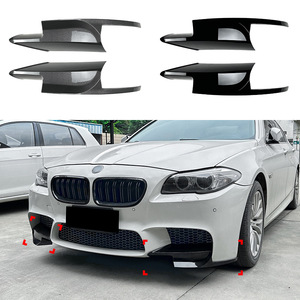 Bmw Front Lip Spoiler Carbon Fiber Texture Piano Black Adhesive For 5 Series M5 F10 F11 2011 2017 Car Body Kit - Product Image 1