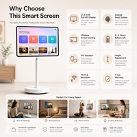 Pantalla Inteligente con Soporte Ajustable, Pantalla Táctil Portátil para Videollamadas, Clases en Línea, Entrenamiento Físico y Películas